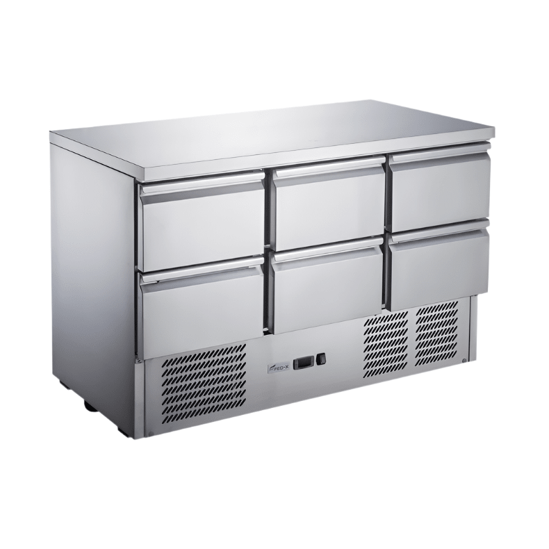 FED - X Six Drawer Compact Workbench Fridge XGNS1300 - 6D - Commercial Kitchen Appliances