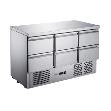 FED - X Six Drawer Compact Workbench Fridge XGNS1300 - 6D - Commercial Kitchen Appliances