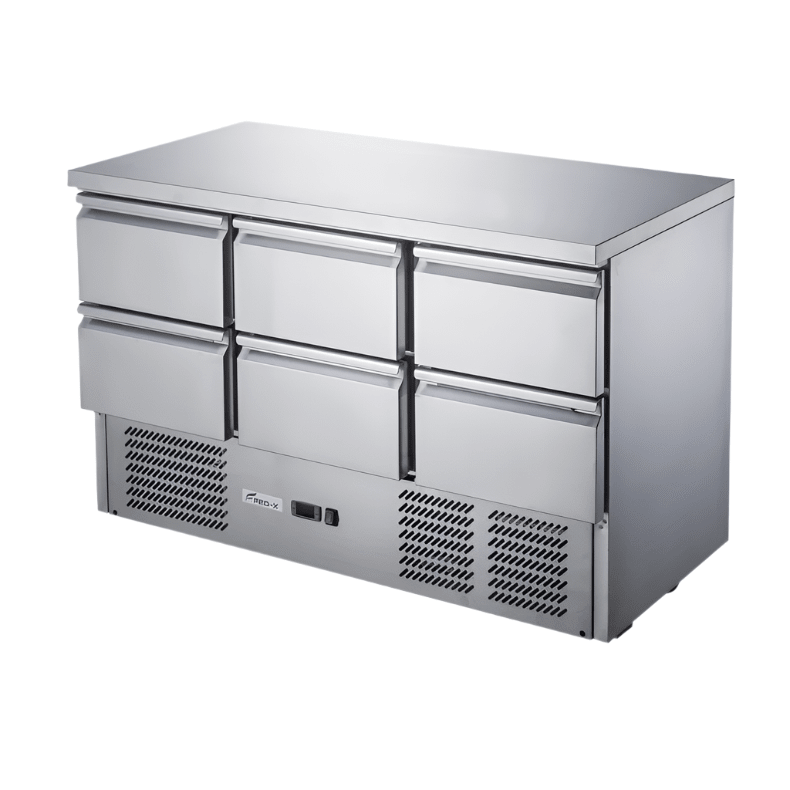 FED - X Six Drawer Compact Workbench Fridge XGNS1300 - 6D - Commercial Kitchen Appliances