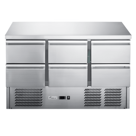 FED - X Six Drawer Compact Workbench Fridge XGNS1300 - 6D - Commercial Kitchen Appliances