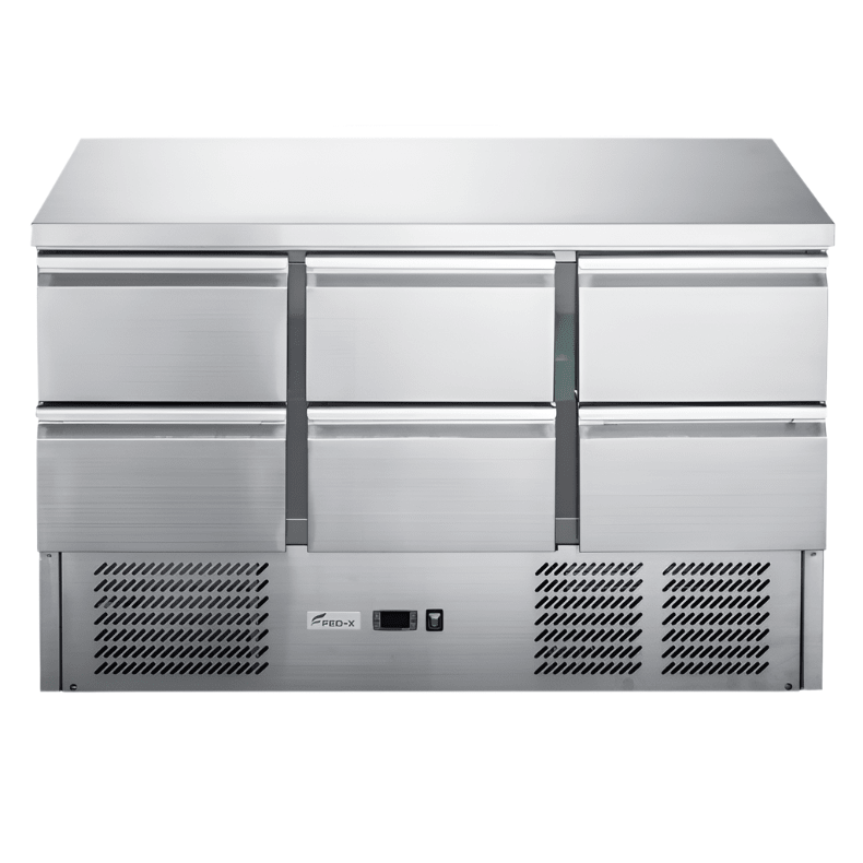 FED - X Six Drawer Compact Workbench Fridge XGNS1300 - 6D - Commercial Kitchen Appliances