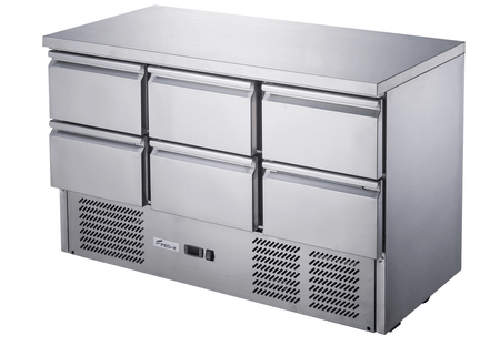 FED - X Six Drawer Salad Prep Fridge XGNS1300D - 6D - Commercial Kitchen Appliances