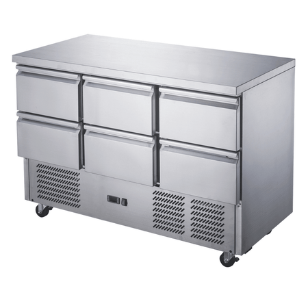FED - X Six Drawer Salad Prep Fridge XGNS1300D - 6D - Commercial Kitchen Appliances