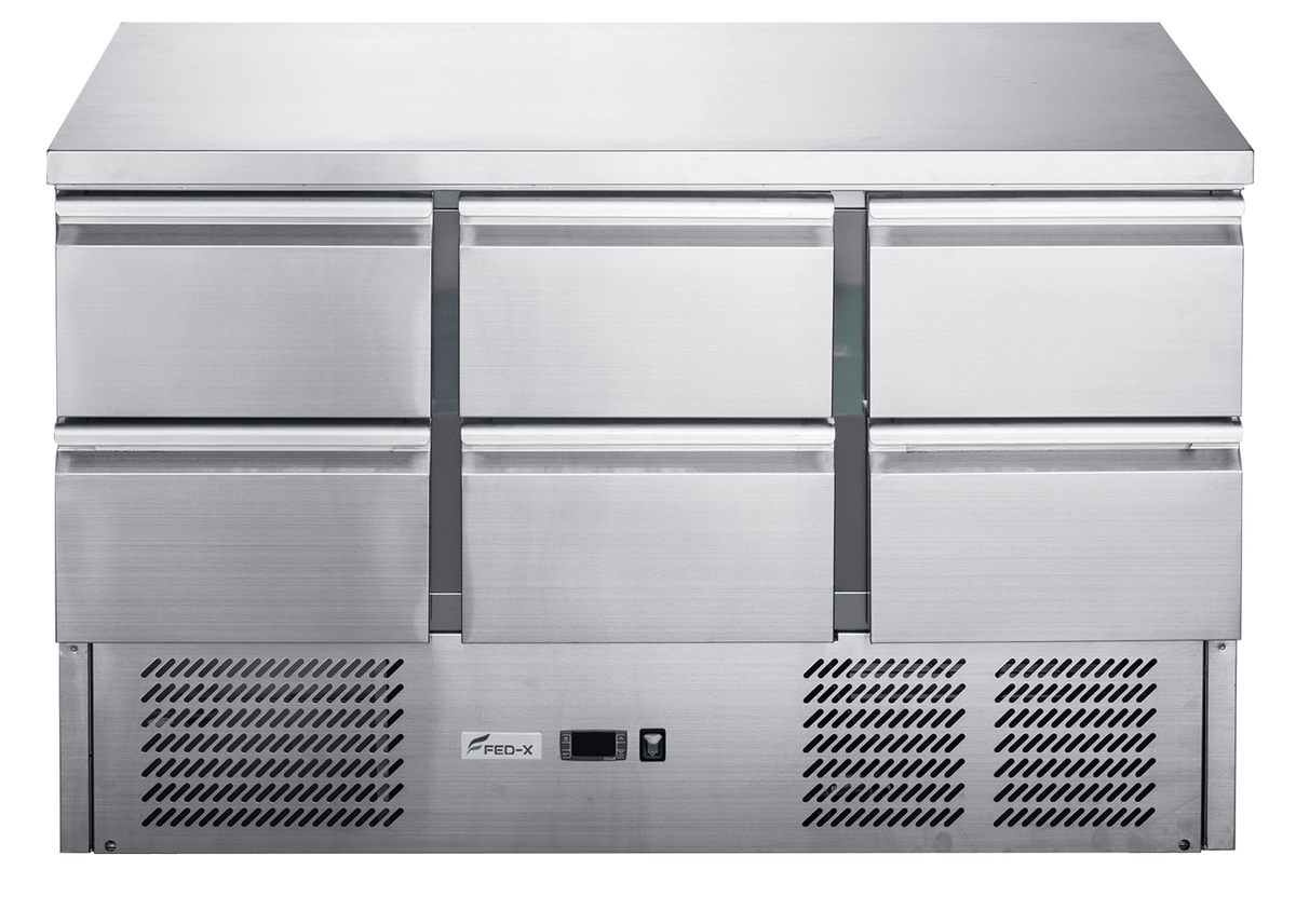 FED - X Six Drawer Salad Prep Fridge XGNS1300D - 6D - Commercial Kitchen Appliances