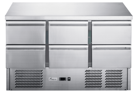 FED - X Six Drawer Salad Prep Fridge XGNS1300D - 6D - Commercial Kitchen Appliances