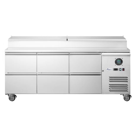 FED-X Six Drawer Salad Prep Fridge XSS7C18S3V-6D - Commercial Kitchen Appliances