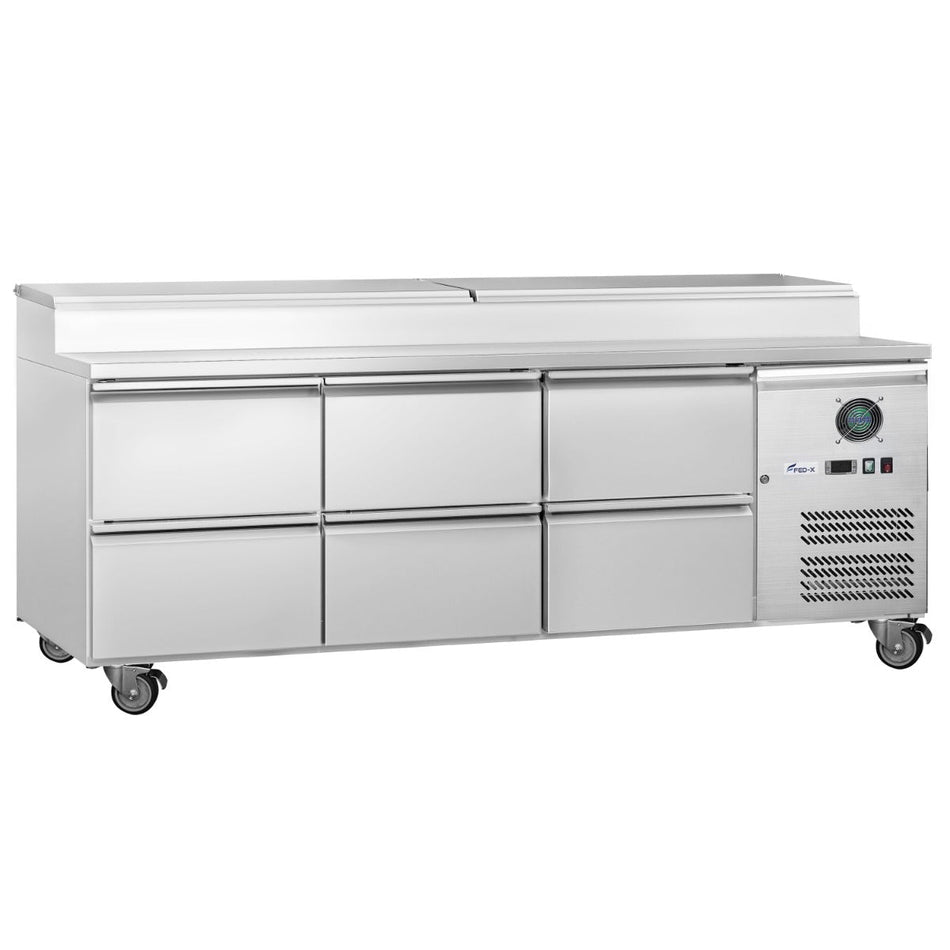 FED - X Six Drawer Salad Prep Fridge XSS7C18S3V - 6D - Commercial Kitchen Appliances