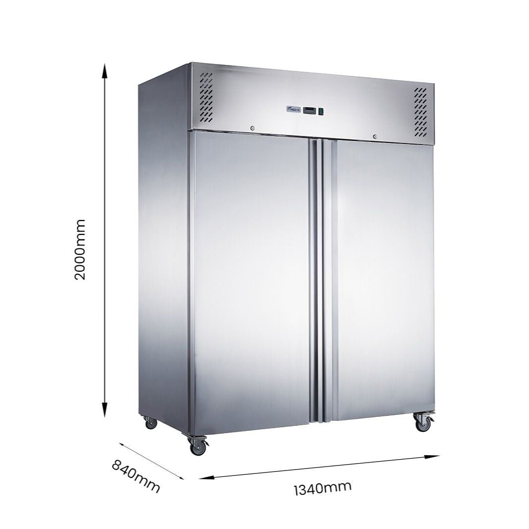 FED - X S/S Double Door Upright Freezer XURF1200SFV - Commercial Kitchen Appliances