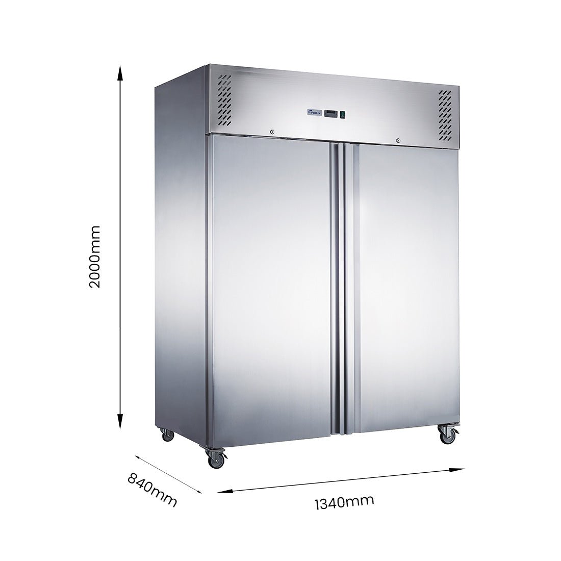 FED - X S/S Double Door Upright Fridge 1200L XURC1200SFV - Commercial Kitchen Appliances
