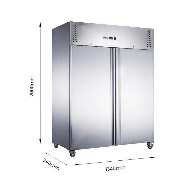 FED - X S/S Double Door Upright Fridge 1200L XURC1200SFV - Commercial Kitchen Appliances