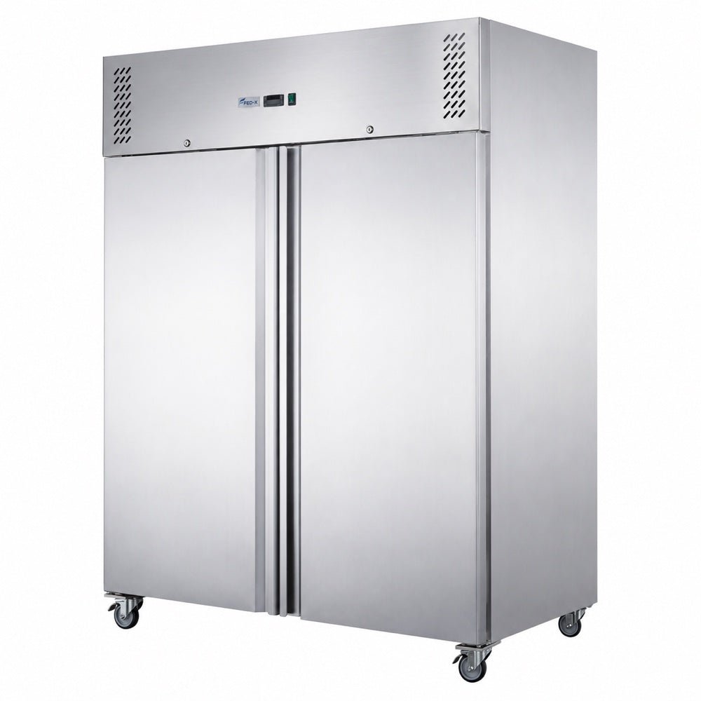 FED-X S/S Double Door Upright Storage Freezer 1236L - XURF1200SFV - Commercial Kitchen Appliances