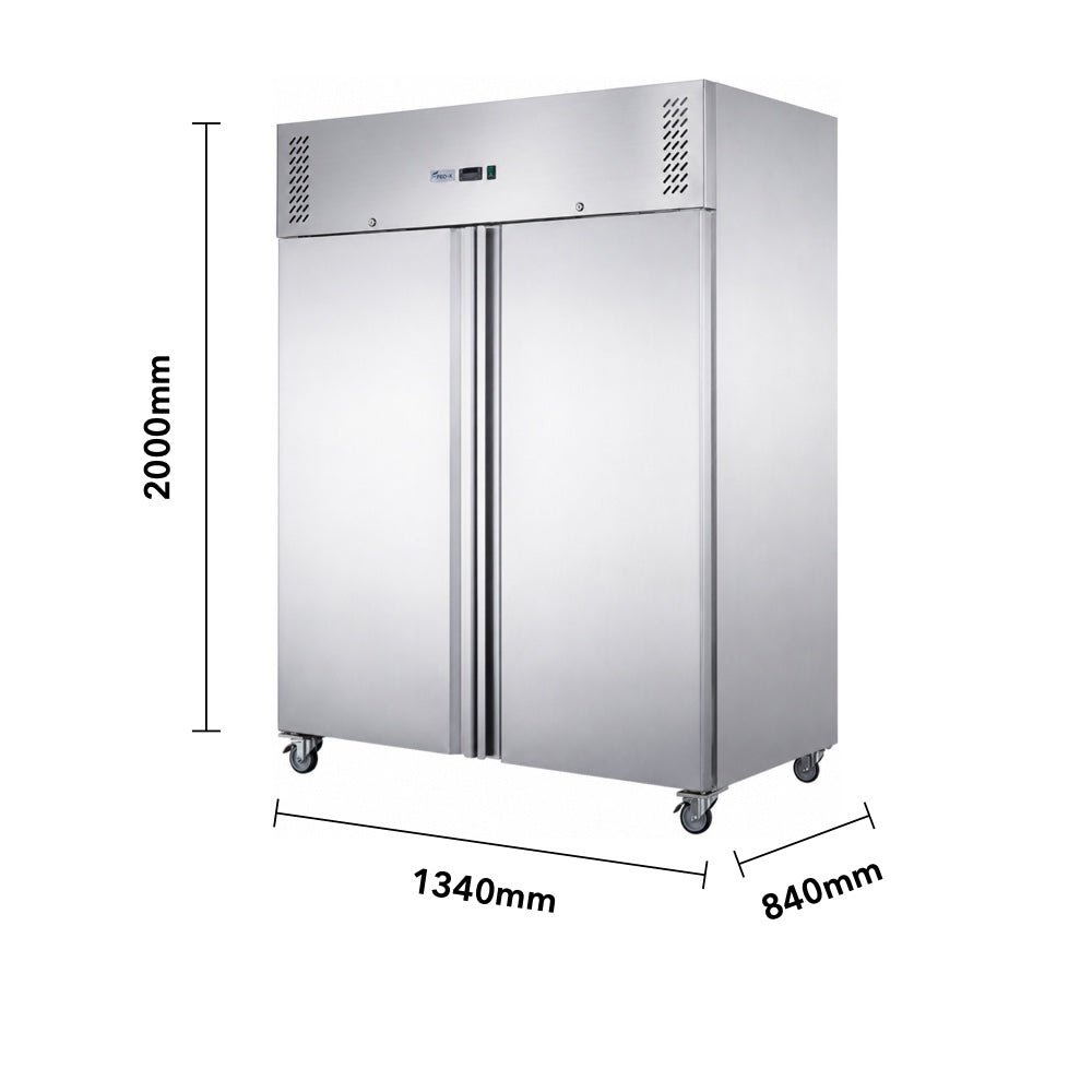 FED-X S/S Double Door Upright Storage Freezer 1236L - XURF1200SFV - Commercial Kitchen Appliances