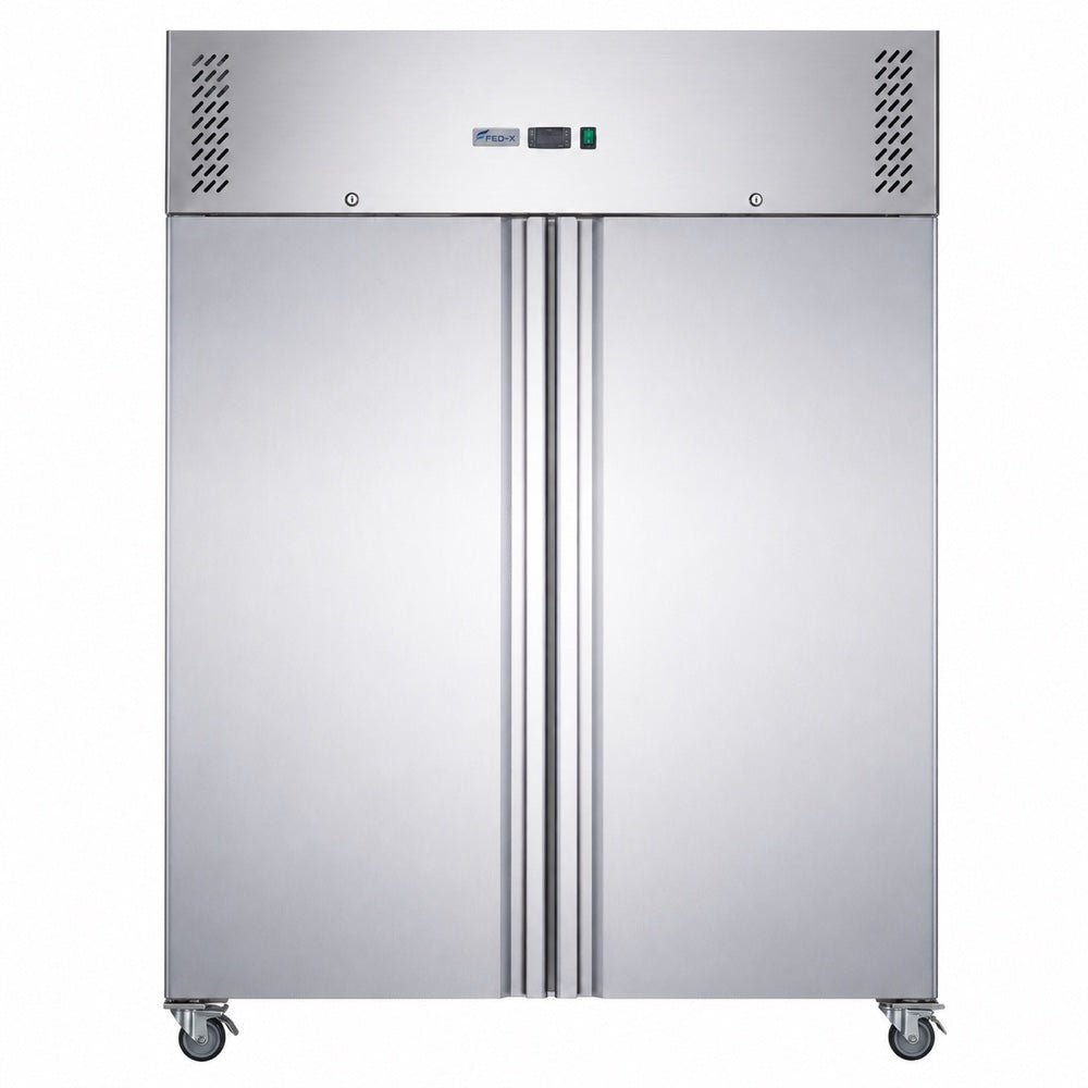 FED-X S/S Double Door Upright Storage Freezer 1236L - XURF1200SFV - Commercial Kitchen Appliances