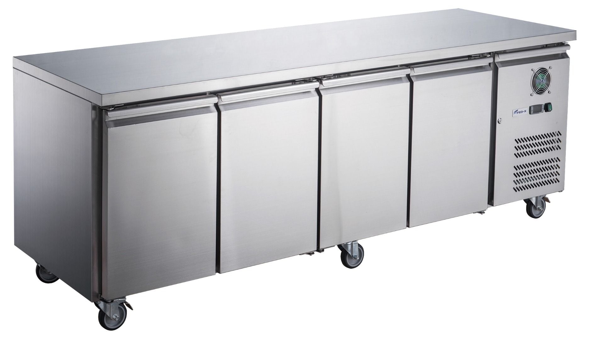 FED - X S/S Four Door Bench Fridge XUB6C22S4V - Commercial Kitchen Appliances