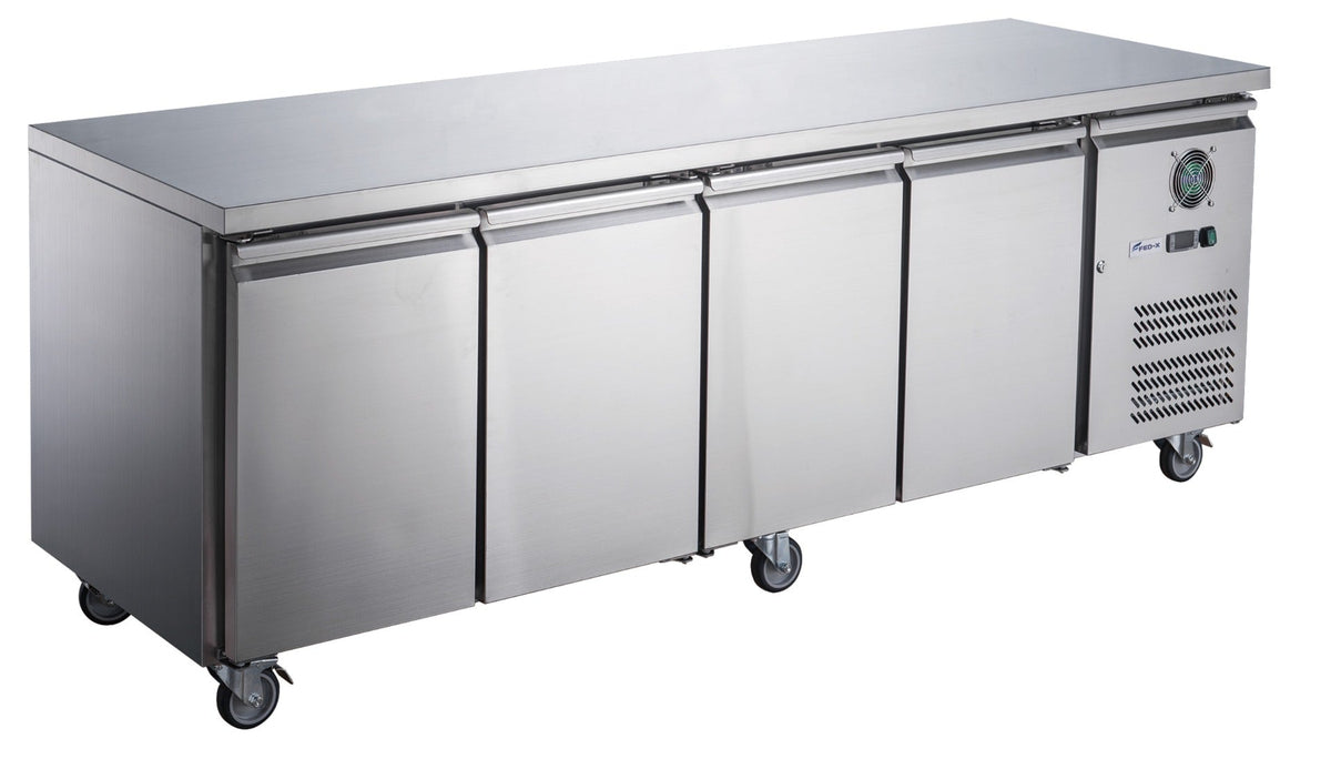 FED - X S/S Four Door Bench Fridge XUB6C22S4V - Commercial Kitchen Appliances