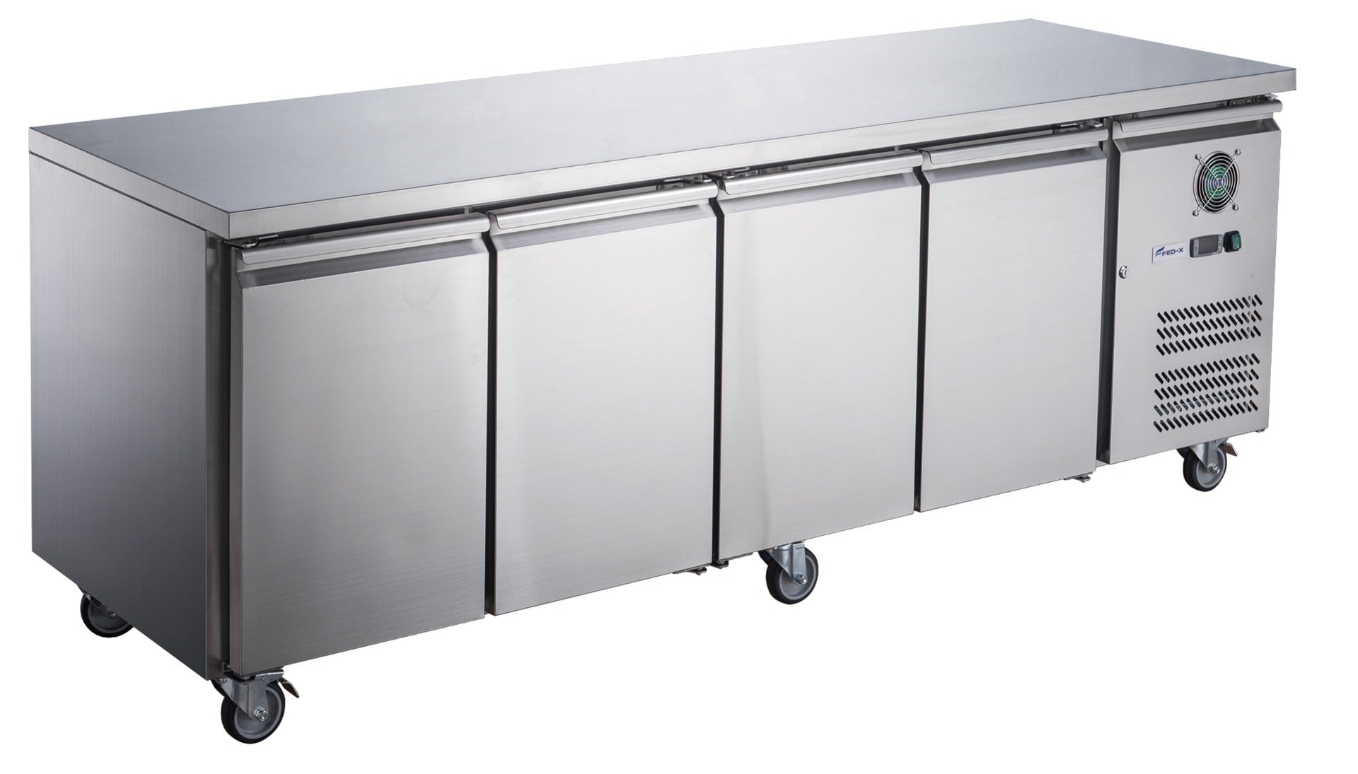 FED - X S/S Four Door Bench Fridge XUB6C22S4V - Commercial Kitchen Appliances