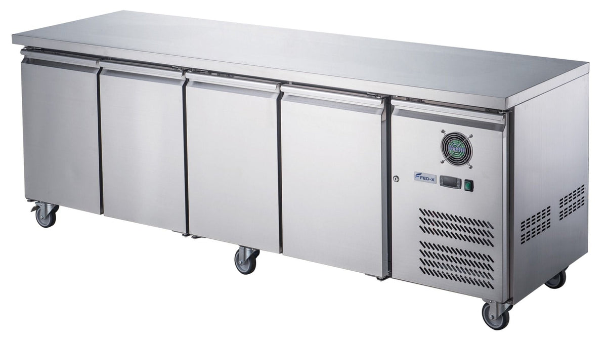 FED - X S/S Four Door Bench Fridge XUB6C22S4V - Commercial Kitchen Appliances