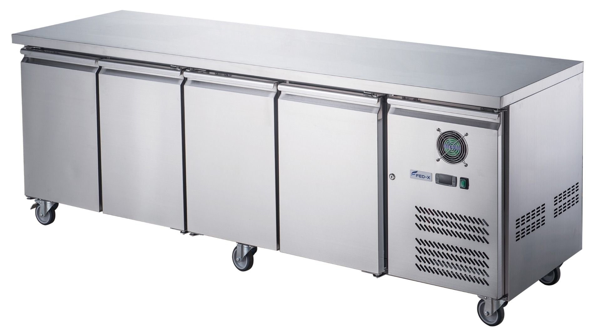FED - X S/S Four Door Bench Fridge XUB6C22S4V - Commercial Kitchen Appliances