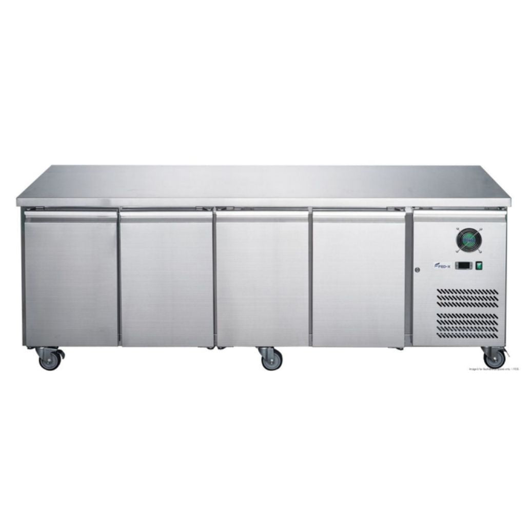 FED - X S/S Four Door Bench Fridge XUB6C22S4V - Commercial Kitchen Appliances