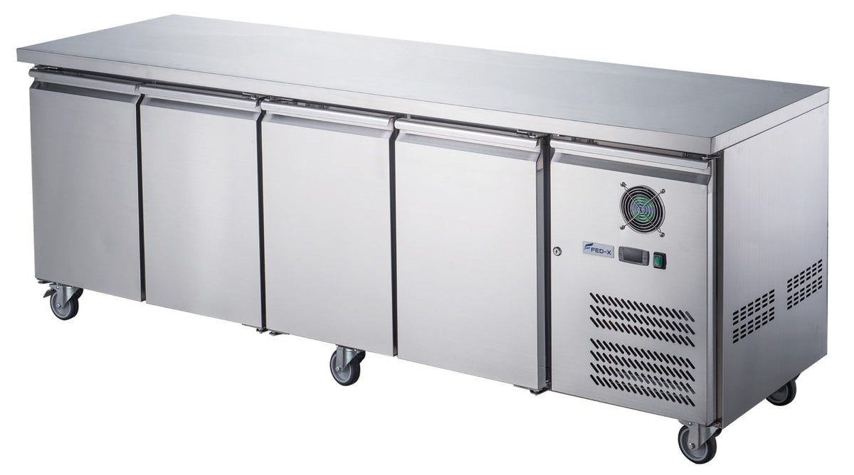 FED - X S/S Four Door Bench Fridge XUB6C22S4V - Commercial Kitchen Appliances