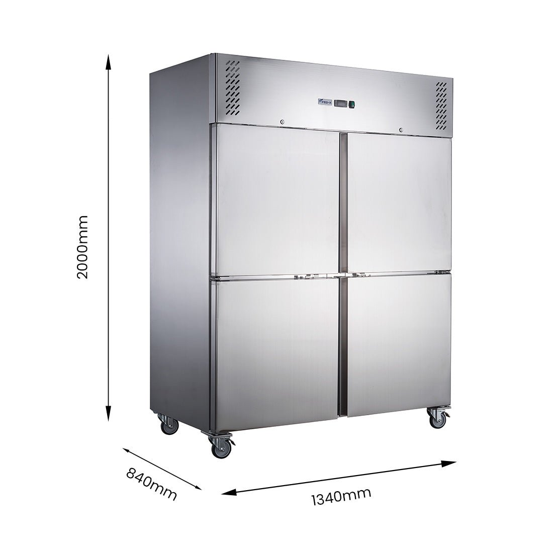FED - X S/S Four Door Upright Freezer XURF1200S2V - Commercial Kitchen Appliances