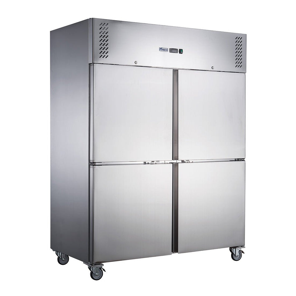 FED - X S/S Four Door Upright Fridge 1200L XURC1200S2V - Commercial Kitchen Appliances