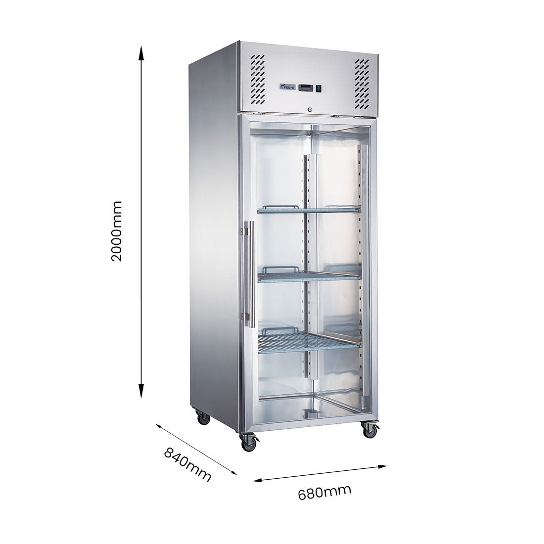 FED - X S/S Full Glass Door Upright Fridge XURC600G1V - Commercial Kitchen Appliances