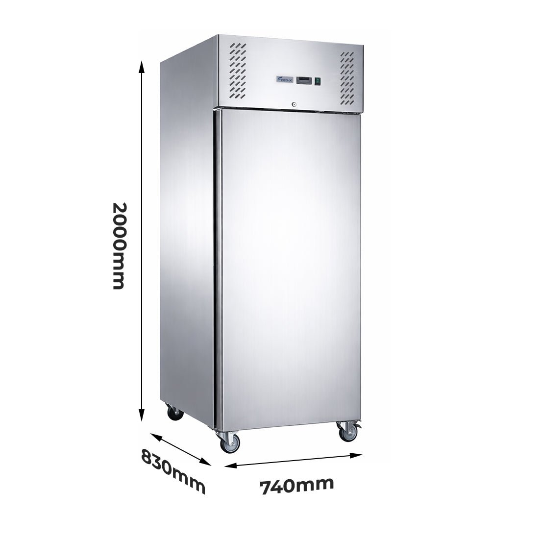 FED-X S/S Single Door Upright Fridge 465L XURC650SFV - Commercial Kitchen Appliances