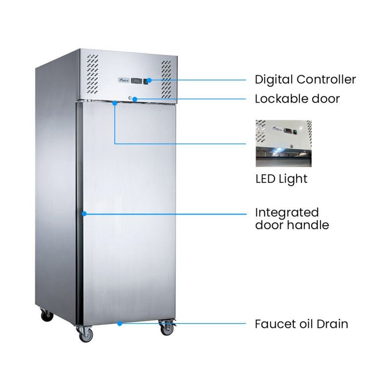 FED - X S/S Single Door Upright Fridge 600L XURC600SFV - Commercial Kitchen Appliances