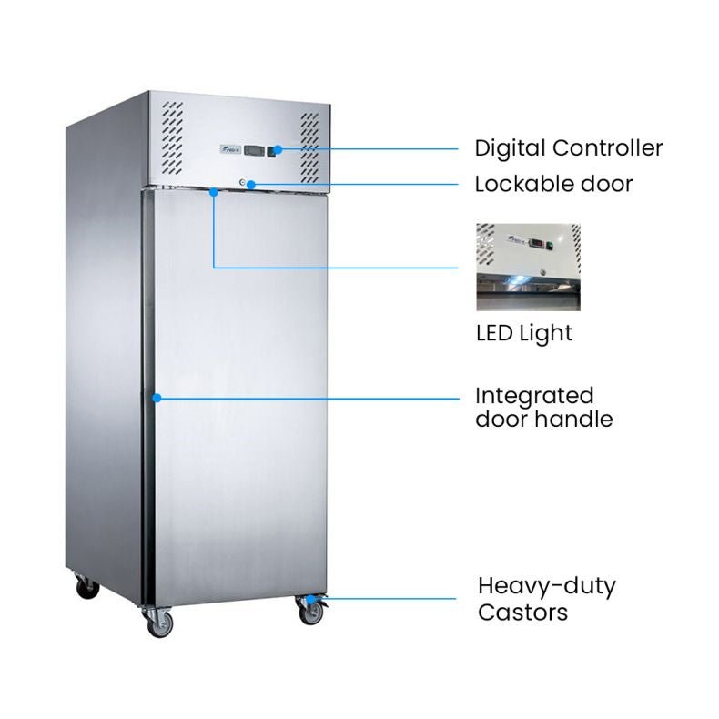 FED - X S/S Single Door Upright Fridge 650L XURC650SFV - Commercial Kitchen Appliances