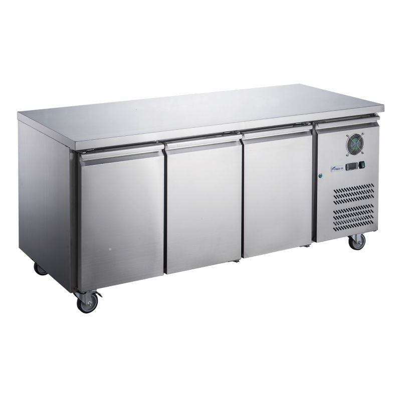 FED - X S/S Three Door Bench Freezer XUB6F18S3V - Commercial Kitchen Appliances