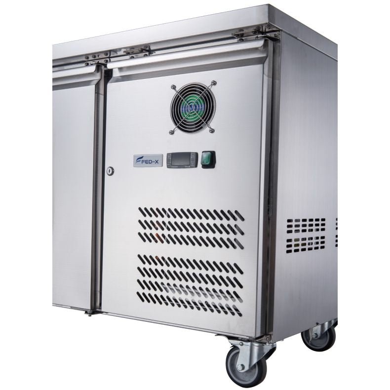 FED - X S/S Three Door Bench Freezer XUB7F18S3V - Commercial Kitchen Appliances