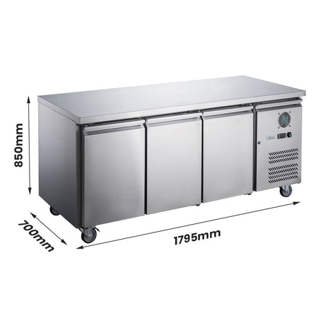FED - X S/S Three Door Bench Fridge XUB7C18S3V - Commercial Kitchen Appliances