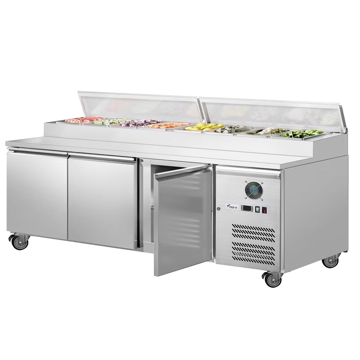 FED - X S/S Three Door Sandwich Counter XSS7C18S3V - Commercial Kitchen Appliances