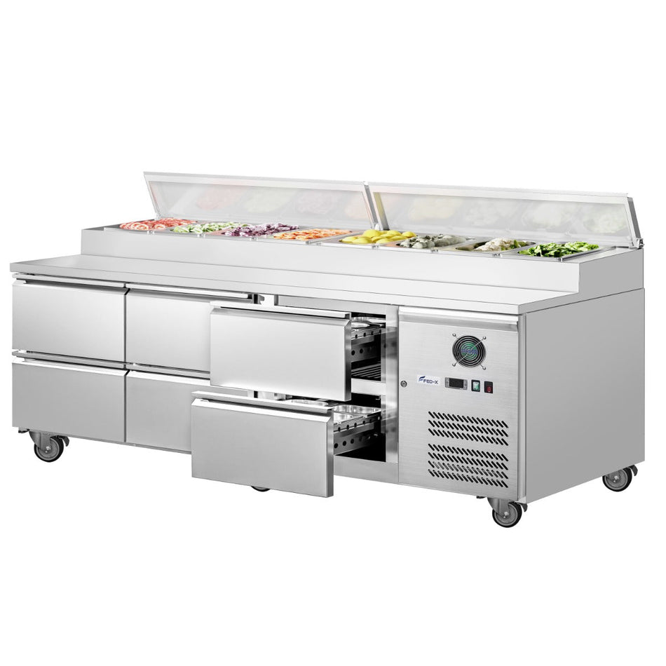 FED - X S/S Three Door Sandwich Counter XSS8C20S3V - Commercial Kitchen Appliances