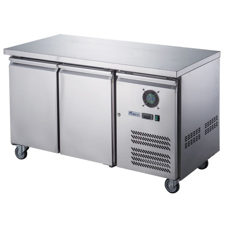 FED - X S/S Two Door Bench Freezer XUB7F13S2V - Commercial Kitchen Appliances