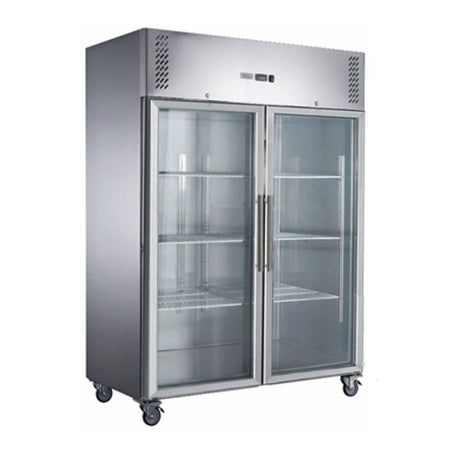 FED - X S/S Two Full Glass Door Upright Freezer XURF1410G2V - Commercial Kitchen Appliances
