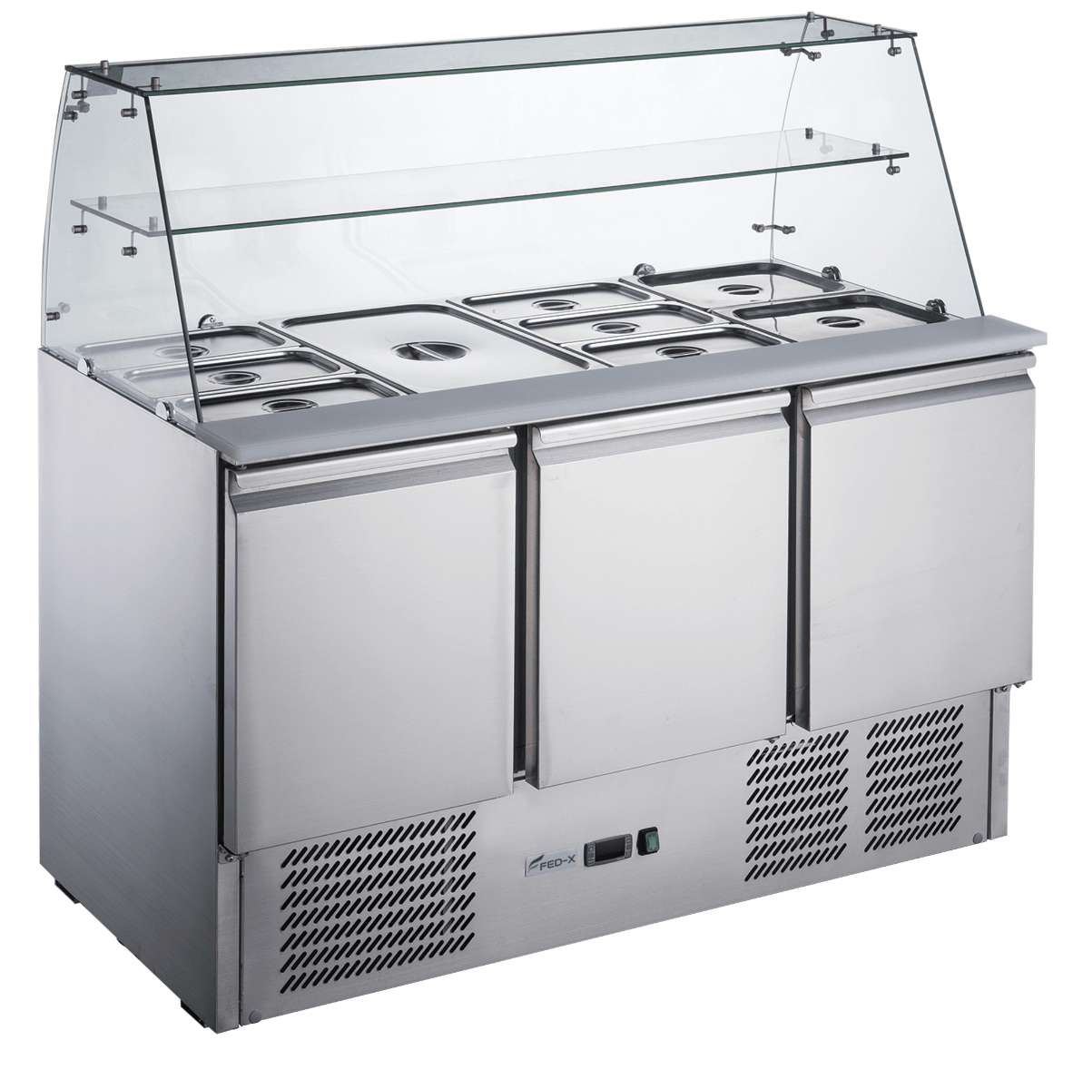 FED-X XS903GC salad prep fridge — Dixell digital controller close-up