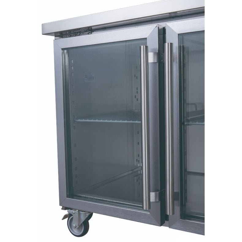 FED - X Three Glass Door Bench Fridge XUB6C18G3V - Commercial Kitchen Appliances