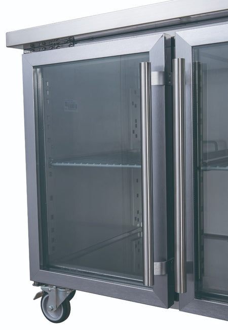 FED - X Three Glass Door Bench Fridge XUB6C18G3V - Commercial Kitchen Appliances