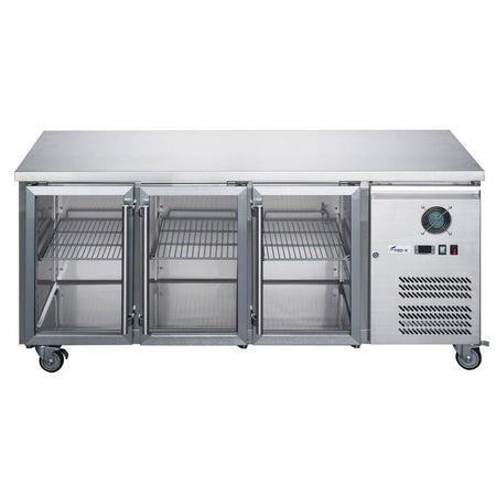 FED-X Three Glass Door Bench Fridge XUB6C18G3V - XUB6C18G3V