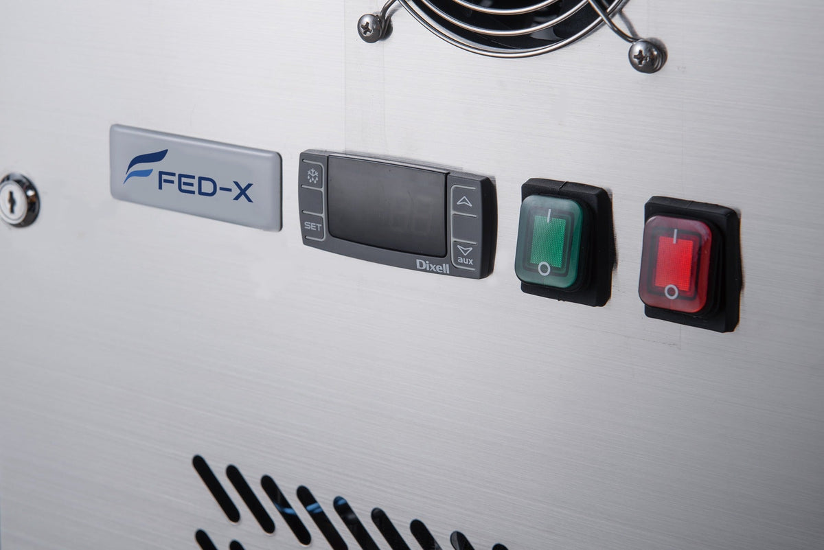FED - X Two Door Salad Prep Fridge With Curve Glass Top XTHP2100SALGC - Commercial Kitchen Appliances