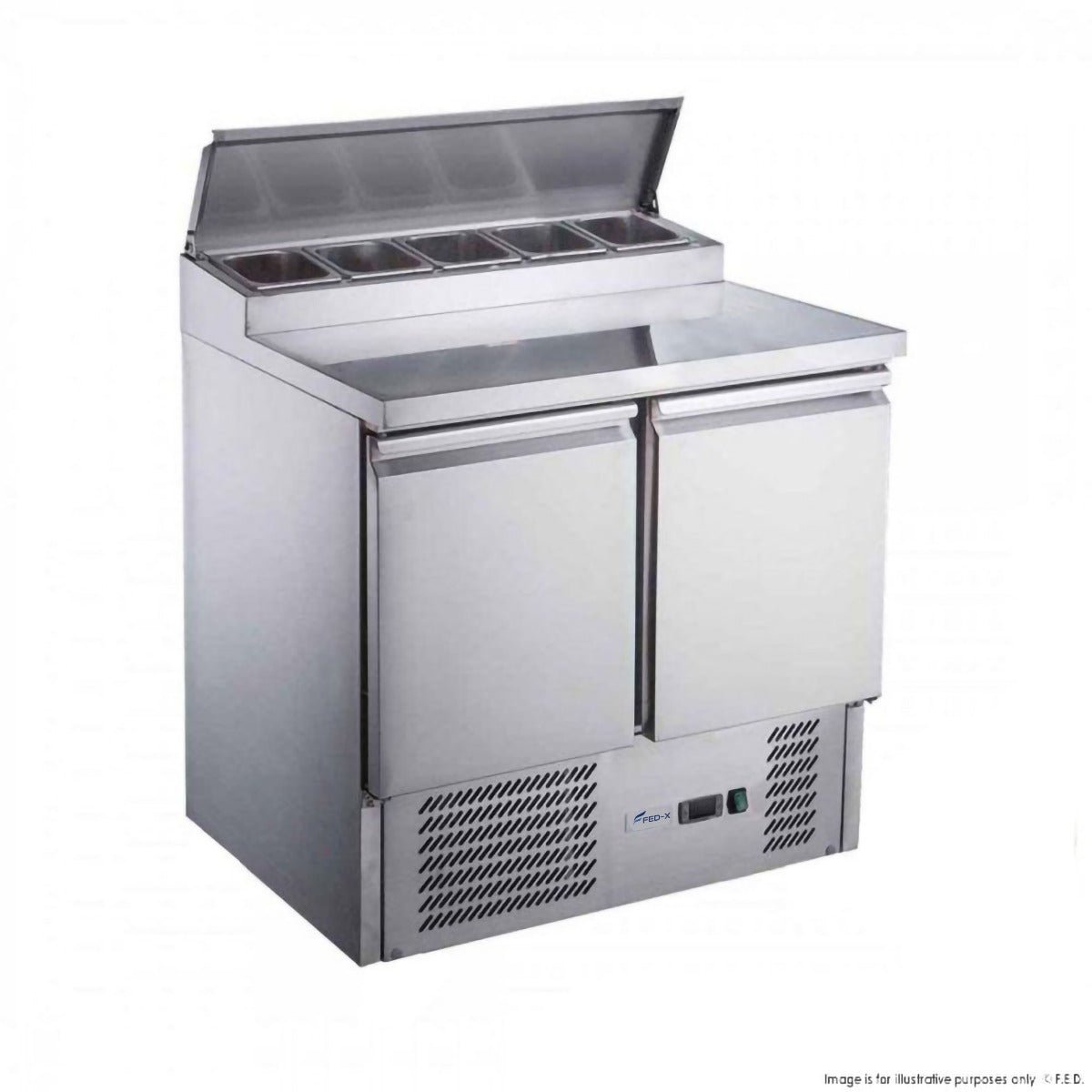 FED - X Two Door Salad Prep Fridge XGNS900D - Commercial Kitchen Appliances