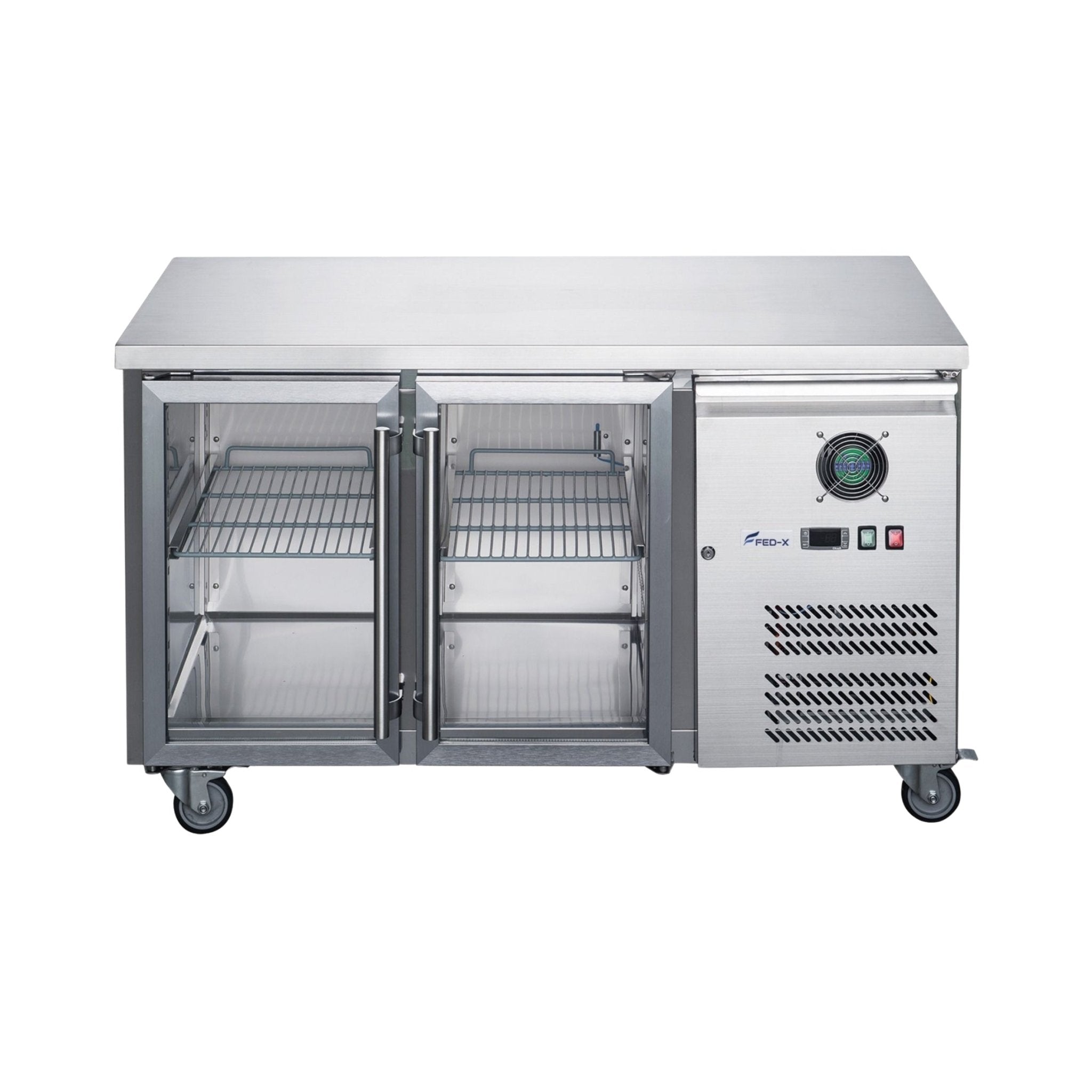 FED - X Two Glass Door Bench Fridge XUB6C13G2V - Commercial Kitchen Appliances