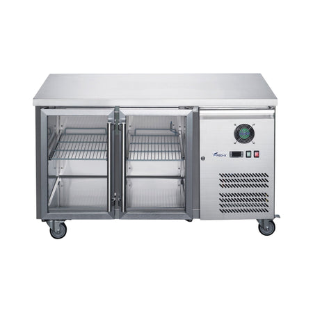 FED - X Two Glass Door Bench Fridge XUB6C13G2V - Commercial Kitchen Appliances
