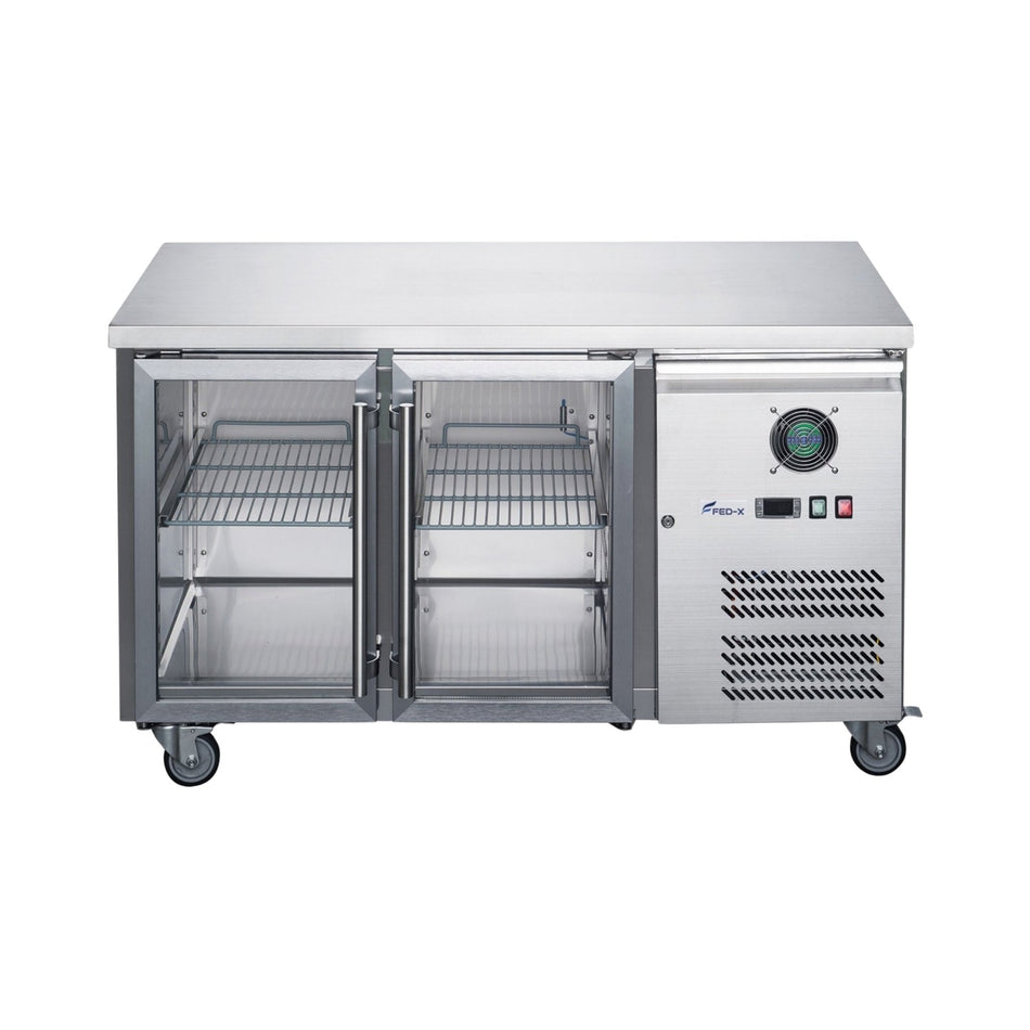 FED - X Two Glass Door Bench Fridge XUB6C13G2V - Commercial Kitchen Appliances
