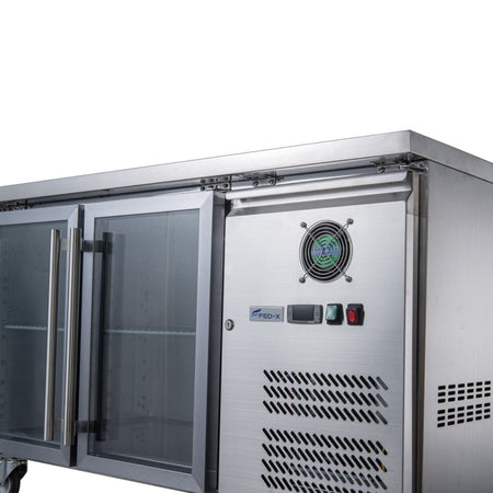 FED - X Two Glass Door Bench Fridge XUB6C13G2V - Commercial Kitchen Appliances