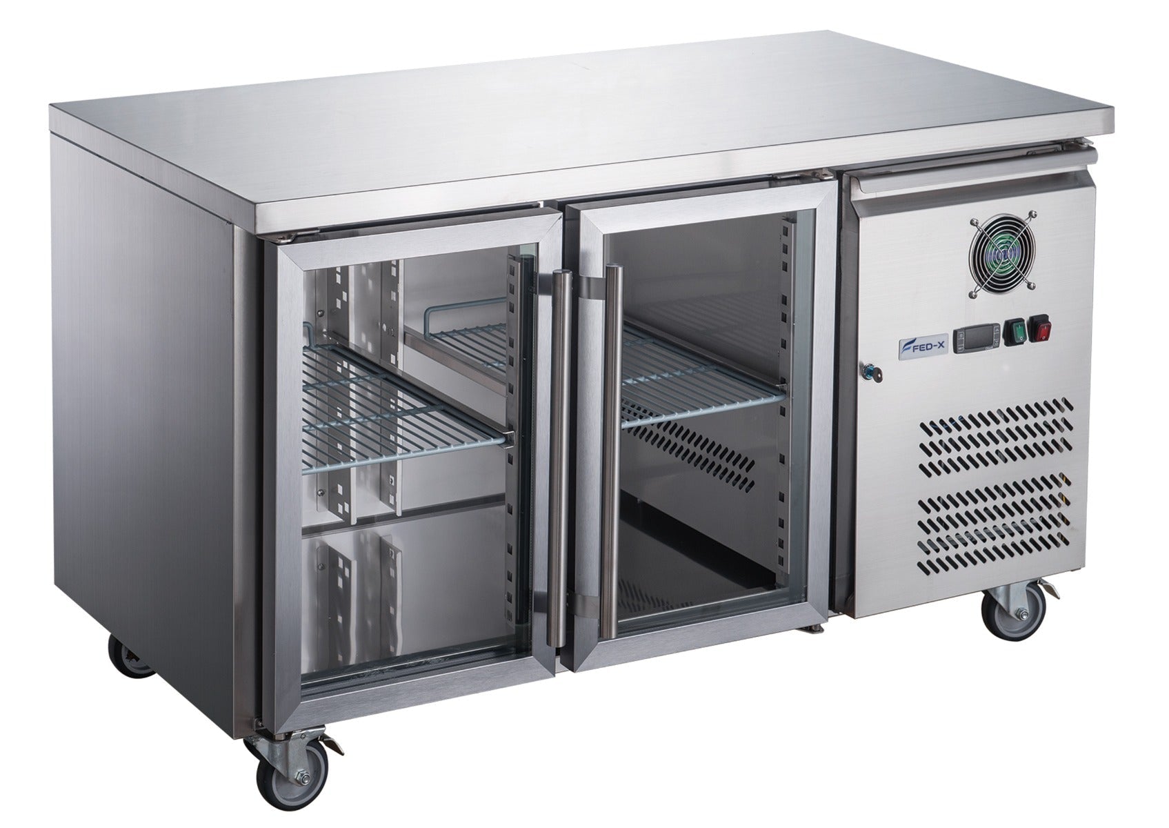 FED - X Two Glass Door Bench Fridge XUB6C13G2V - Commercial Kitchen Appliances