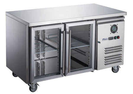 FED - X Two Glass Door Bench Fridge XUB6C13G2V - Commercial Kitchen Appliances