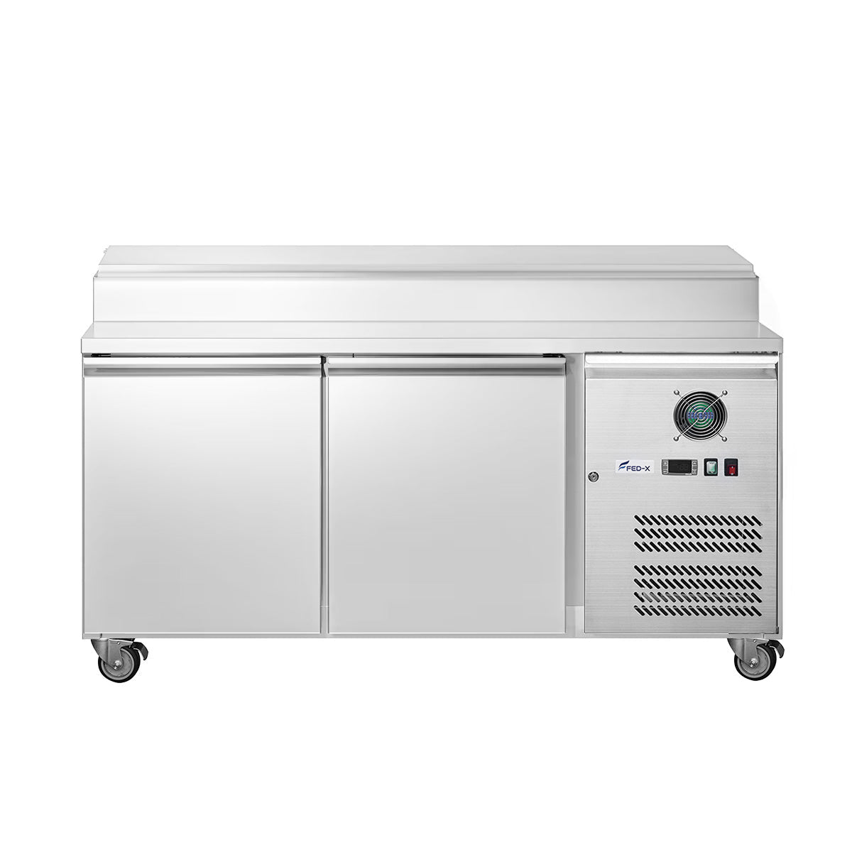 FED-X XSS8C15S2V Stainless Steel Two Door Sandwich & Salad Prep Counter - Commercial Kitchen Appliances